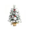 Snow Flocked Mini Tabletop Christmas Tree 45/60CM, Pine Needle PVC Mixed Xmas Tree with Pine Cones & Berries
