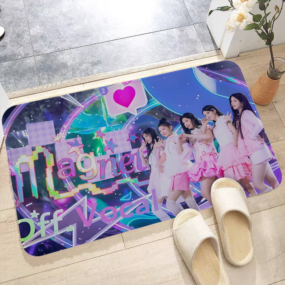 Kpop Group I-Illit Cute Girl Entrance Door Mat Nordic Style Home Doormat Bathroom-Toilet Mats Bedroom Hotel Decor Mat
