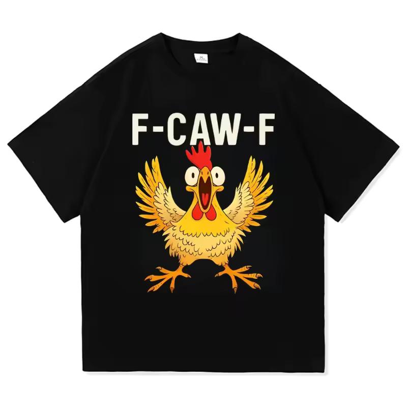 Funny F Caw F Chicken FCAWF Chicken T-Shirt Women Men Oversized Y2k Tee Shirt Crew Neck Short Sleeve T shirts Gift Idea Clothes