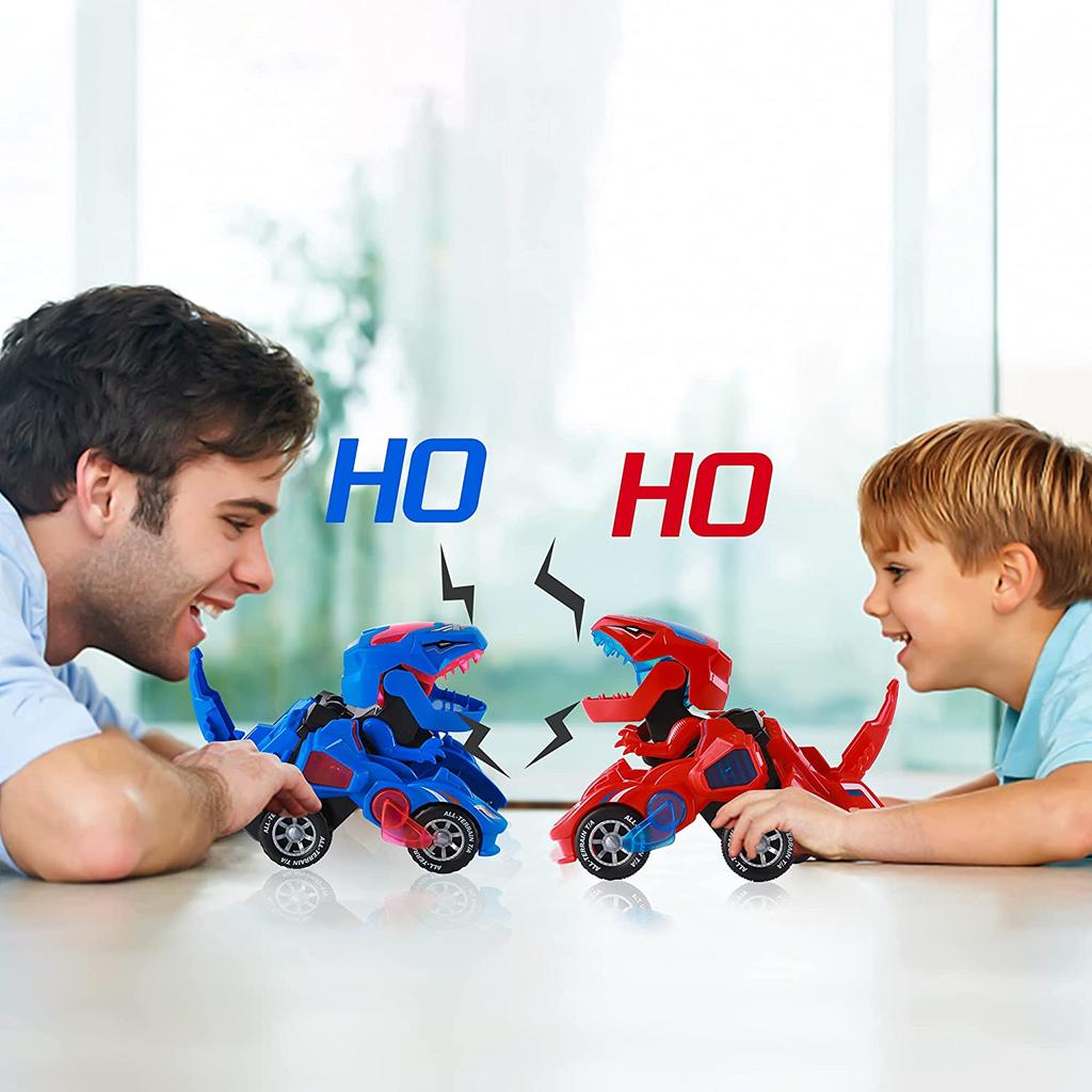 2 in 1 Deformation Car Toys Automatic Transform Robot Model Dinosaur With Light Music Early Educational Dino Toy For Boy Gift