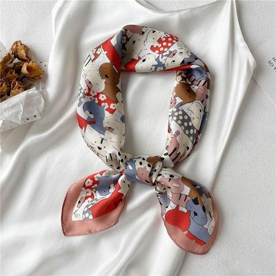 70 * 70cm New Silk Small Square Scarf For Women'S Neck Protection Professional Scarf Versatile Hair Tie Headscarf Scarf
