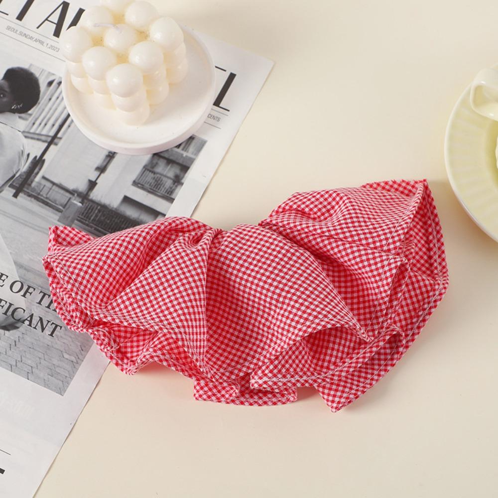 Double Layer Checkered Hair Clip Bow Women Hair Ropes Temperament Oversized Hair Scrunchies  Girls