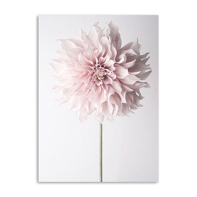 Nordic Minimalist Pink Flower Poster Peony Cherry Blossom Chrysanthemum Quotes Canvas Painting Wall Art Pictures for Home Decor