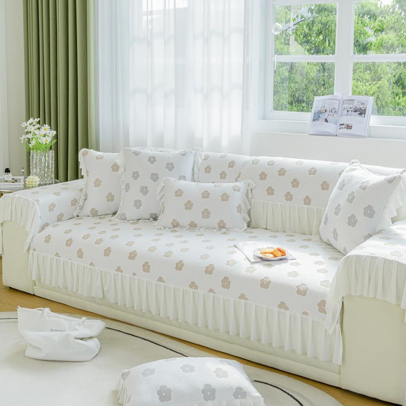 Summer Ice Silk Sofa Cushion Cool Mat Ice Cushion Summer Fresh Four Seasons Universal Non-Slip Seat Cushion Cover Cover Cloth
