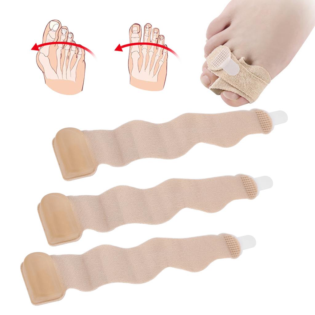 3pcs Toe Overlap Hallux Valgus Correction Bandage Elastic Fabric Toe Corrector Wrap