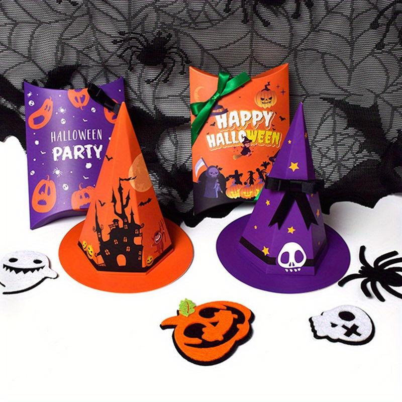 1/20pcs Halloween Hat-shaped Candy Box Ghost Witch Trick or Treat Box Set Party Favors Decor Holiday Gifts Packaging Supplies