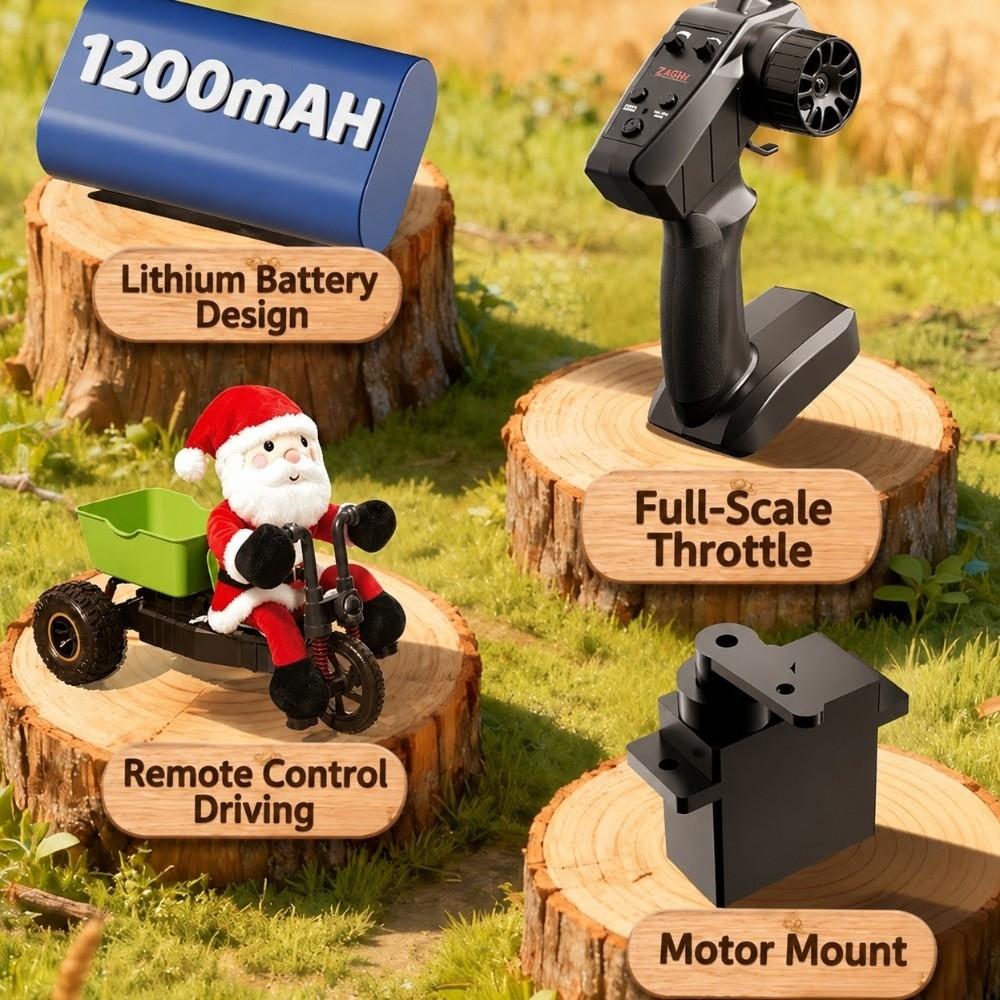 Santa Claus Doll Figure RC Tricycle Cartoon Remote Control Drift Car Christmas Gift