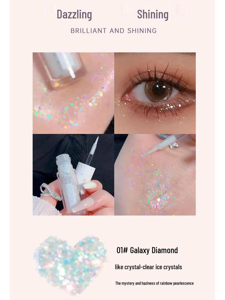Galaxy Shimmer Lidschatten flüssig: Wasserfest, Perlmutt- & Glitzer-Finish