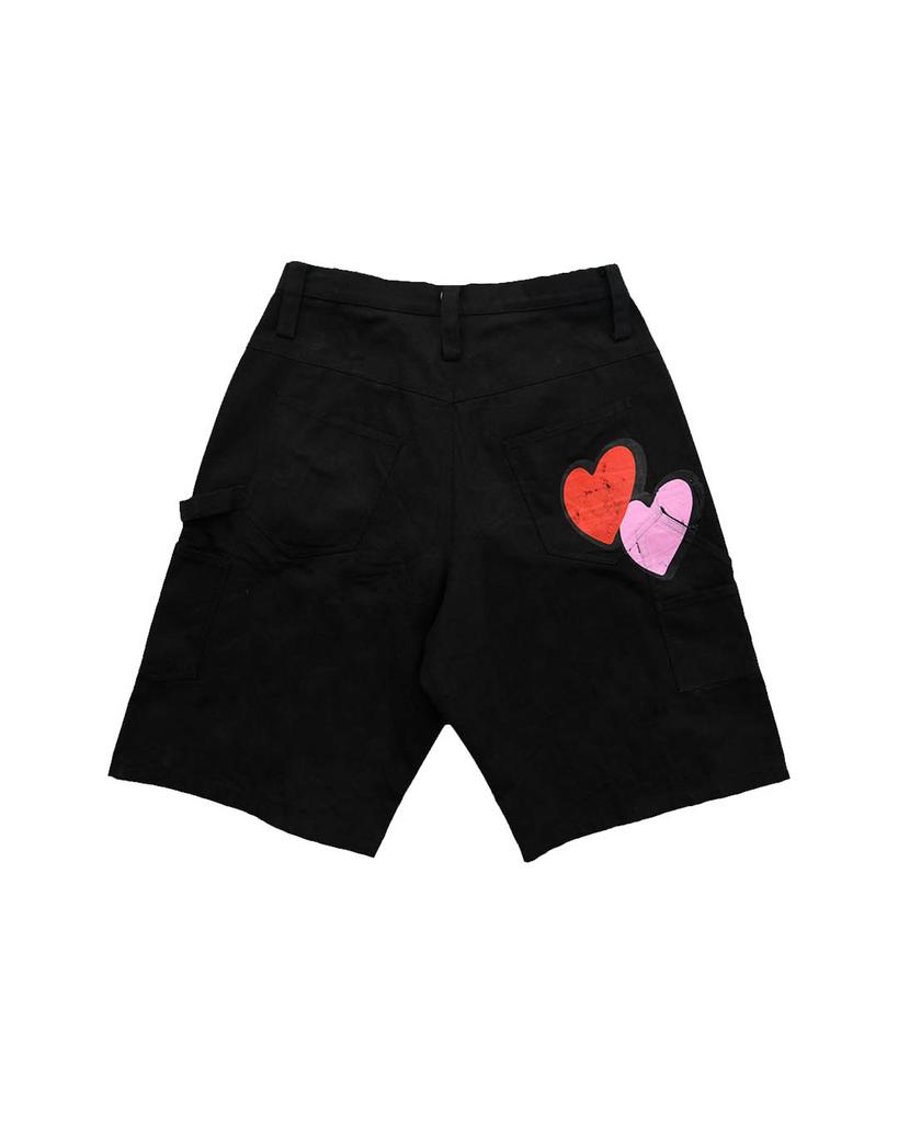 THEMUSEUMVISITOR Double Heart Half Pants (Black)