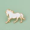 Horse Brooch Chinese Style Enamel Pin Smooth Line Design Animal Pin Metal Edging Lightweight Suit Lapel Badge