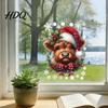 Reusable Window Clings for Classroom Christmas Clings Cute Highland Cow Sticker with Santa Hat Winter Easy Remove Wall Decals Home Double-Side