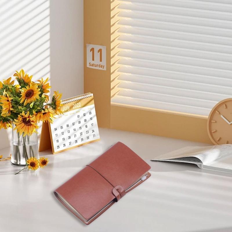 Compact PU Leather Traveler Notebook with Multiple Inserts A6 Size Portable Diary Suitable for Students Professionals