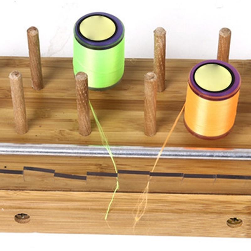 Wooden Fishing Tackle Organizers For 12 Regular Spools And Dispensing Fly Tying Thread Spool Stand