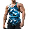 Men's U-neck Sleeveless Camouflage Vest for Outdoor Sports and Fitness Breathable and Slim Fit Comfortable Top