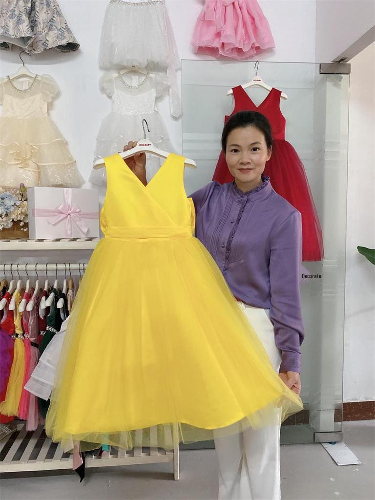 Luxurious Princess Flower Girl Dress - Formal, Fluffy, Fashionable Wedding & Stage Performance Outfit