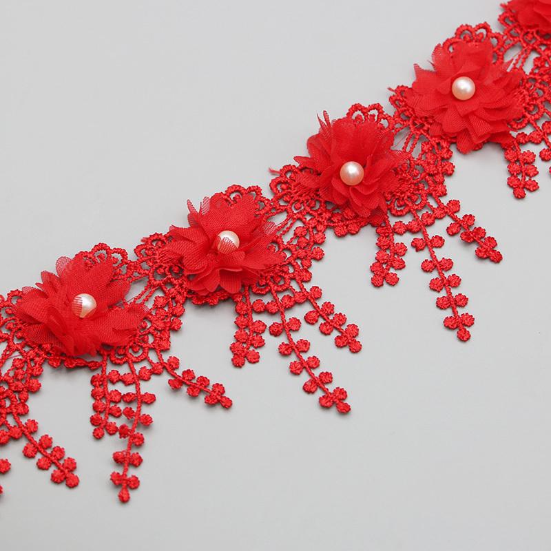 (1 Yards/Lot)  80mm Petal Chiffon Lace Fabric Webbing DIY Clothing Decoration Love Gift Ribbons Crafts