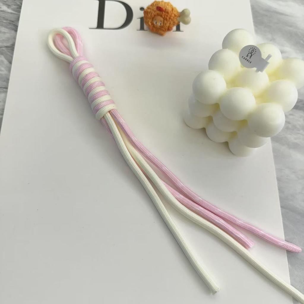 Factory Wholesale Polyester Braided Rope Keychain Fashion Color Car Keys Bag Charm Lanyard for Key Accessories