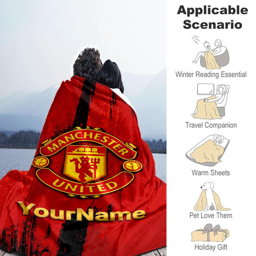 Manchester Customize Your Name Blanket Multi-purpose Personalized Blanket Durable Comfort Suitable for Picnics Chair Seaside Sofa