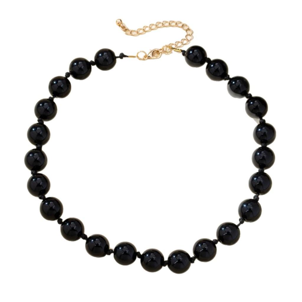 Chic flerfärgad rund akrylpärlcollier