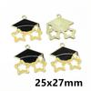 10Pcs Enamel Graduation Hat Charms Pendant for Necklaces Earrings DIY Jewelry Making Decorations Accessories Findings