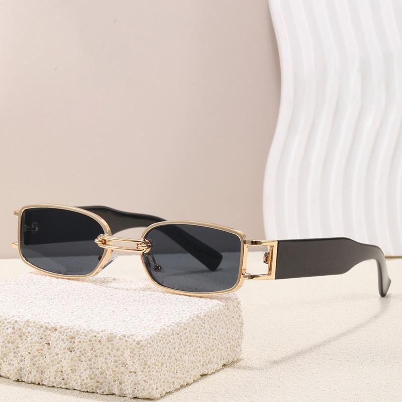 2Pcs Fashion Square Oval Plastic&Metal Frame Women Sunglasses for Men Daily Life Eyewear Accessories