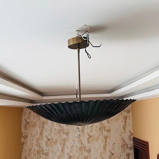 63.5 Cm Handcrafted Brass Sputnik Disc Chandelier Mid Century Modern Ceiling Light Home Decor