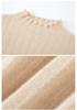 Women's 100% Pure Cashmere Striped Lurex Sweater - Half-High Neck, Long Sleeve Knitwear for Autumn and Winter
