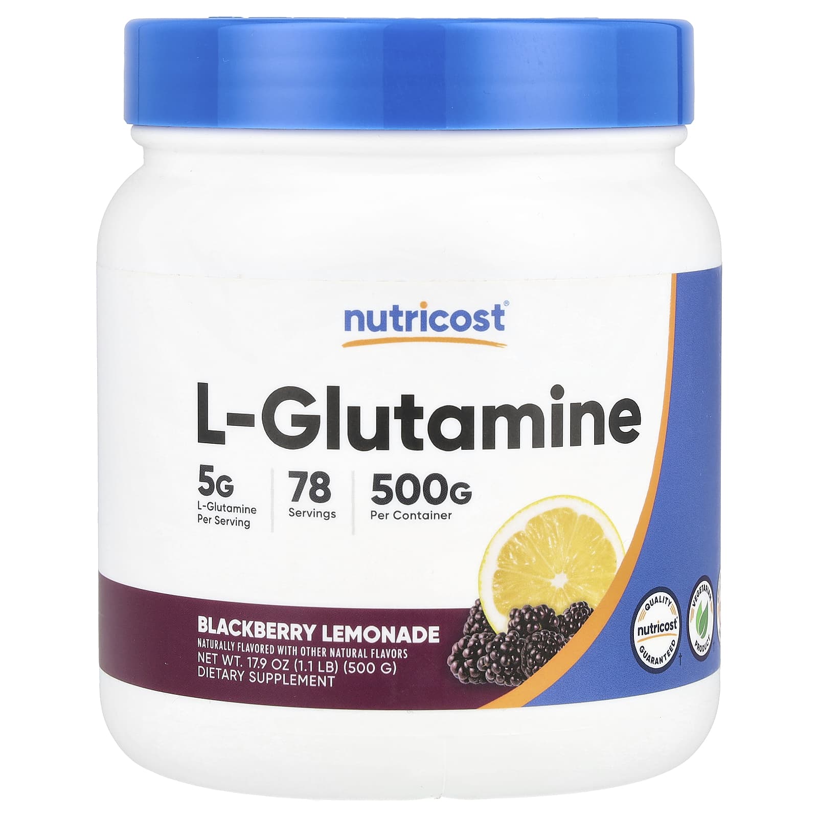 

L-Glutamine, Blackberry Lemonade, 500G (17.9Oz)