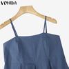 VONDA Women Strap Sleeveless Elastic Back Tank Tops Casual Camisole