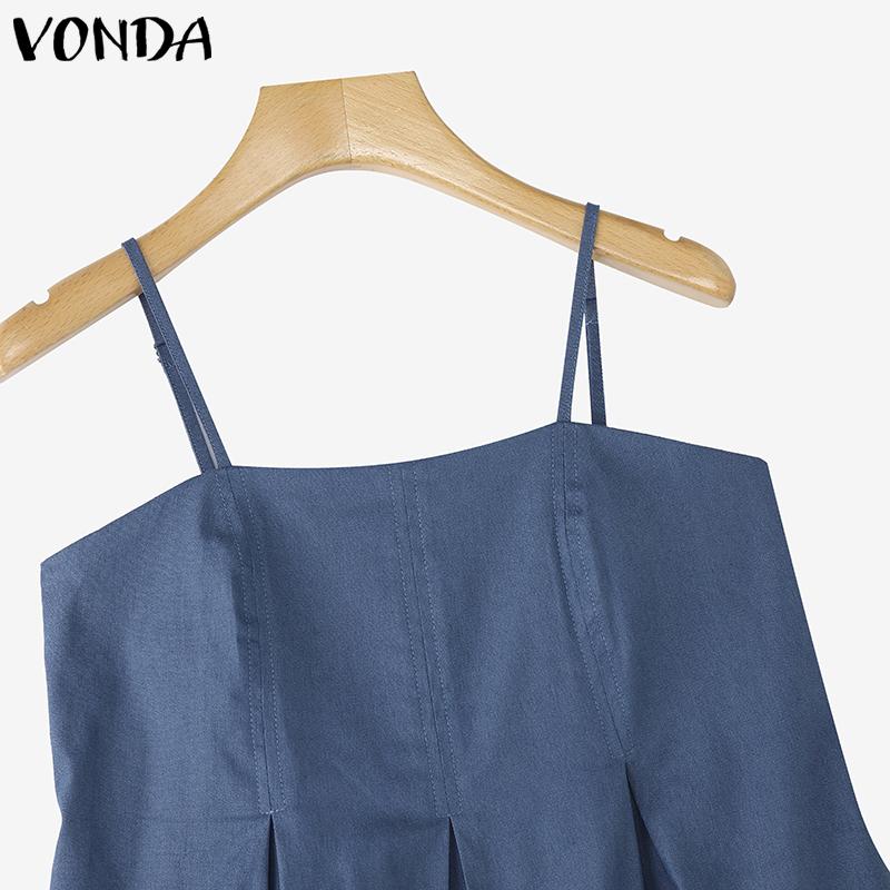 VONDA Women Strap Sleeveless Elastic Back Tank Tops Casual Camisole