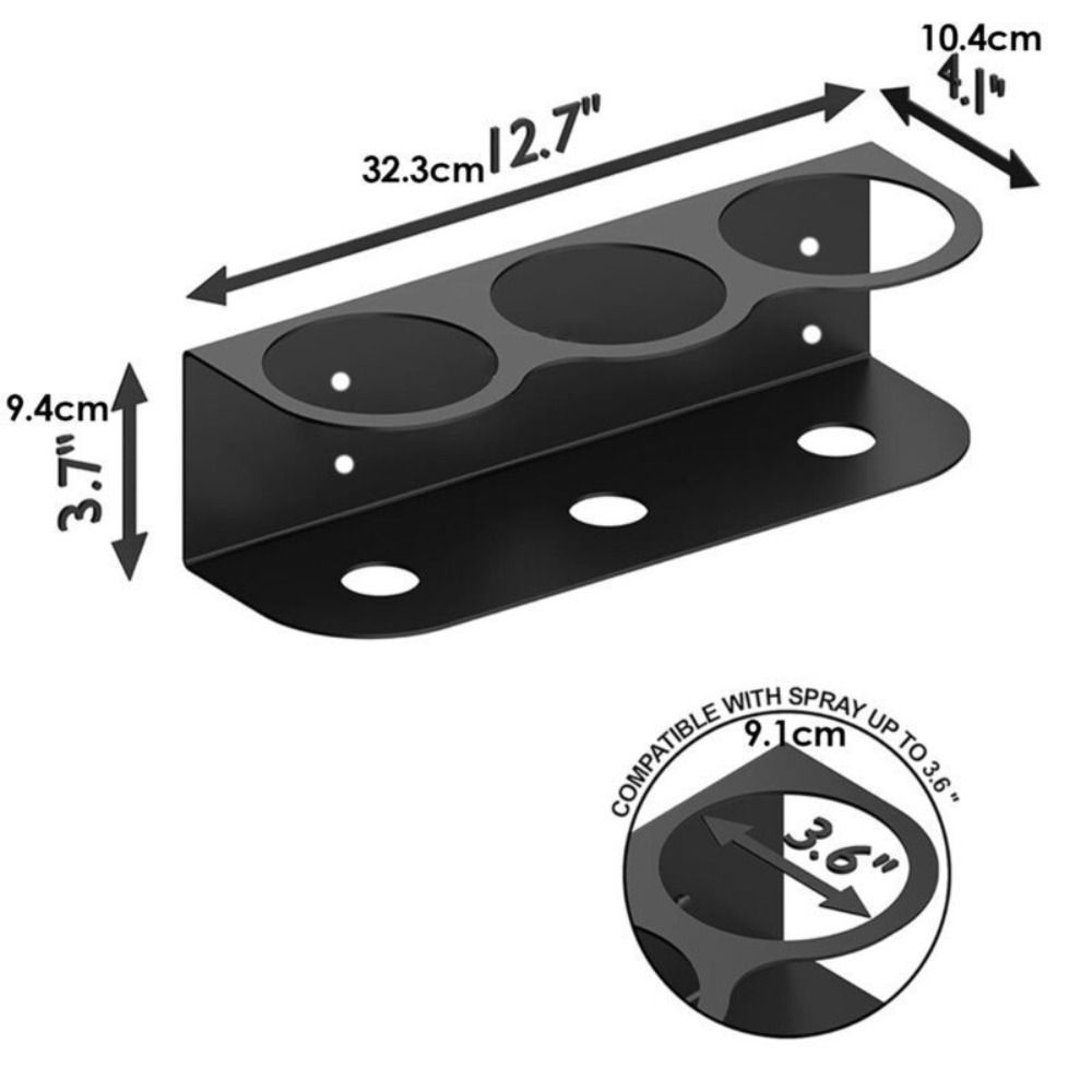 1/2/3 Holes Spray Bottle Holder Heavy-Duty Rust-proof Spray Can Storage Rack Wall Mount Multifunction