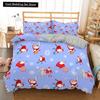 Red Christmas King Queen Duvet Cover Cartoon Santa Claus Bedding Set for Kid Boy Girl Happy Holiday 2/3pcs Polyester Quilt Cover
