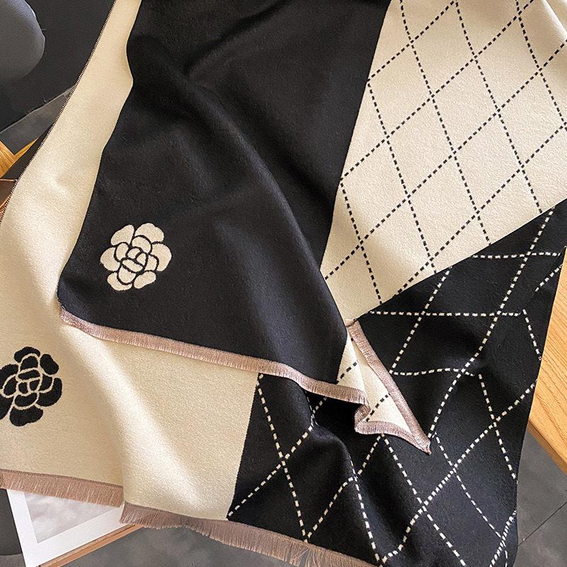 Women's Cashmere Blend Double-Sided Scarf - Autumn/Winter Warm Shawl, Versatile High-End Fashion