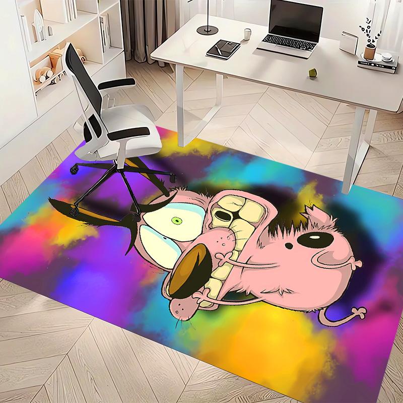 Courage the Cowardly Dog2 Printed Absorbent Washable Carpet, Non-Slip Bathroom Mats, Kitchen Rugs, Yoga Mat,Living Room Entrance, Camping Picnic Rugs