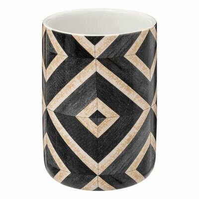 Canvas Bathroom Mug From Dolomite With Ethnic Patterns