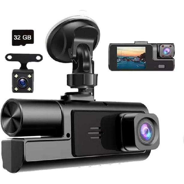 1080P Dual Dash Camera for Car Front and Inside Dashcam Car Security Video Recorder,170°Wide Angle Vehicle Cam,WDR,G-Sensor,2’’ IPS Screen,Loop