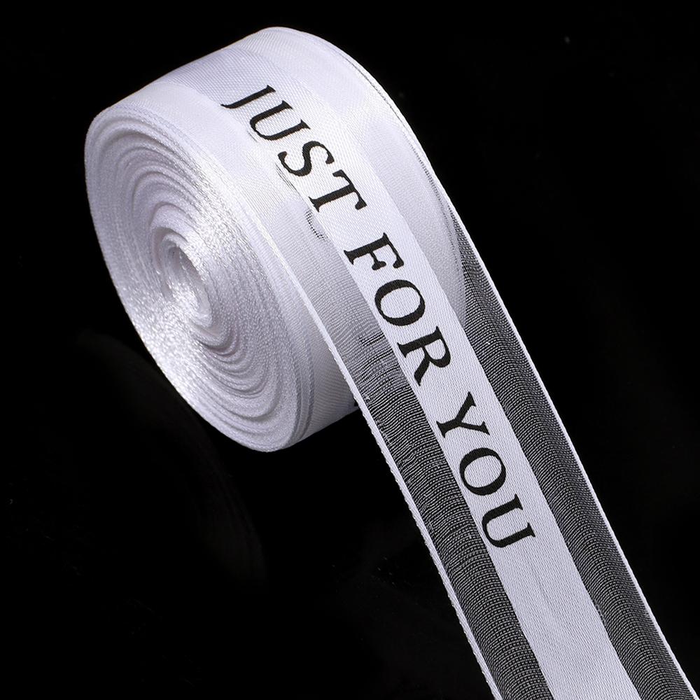 10 Yards "Just For You"Sheer Chiffon Ribbon Organza Satin Ribbons for Gift Wrapping Decoration Wedding Party Wreath Lace Fabric