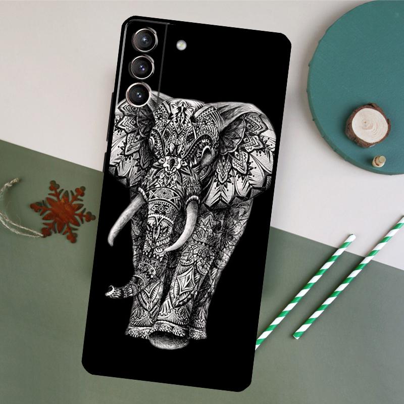 Elephant Mandala Aztec Phone Case For Samsung Galaxy S25 S26 Ultra S20 S21 S22 S23 S24 Plus S10 S25 FE Back Cover