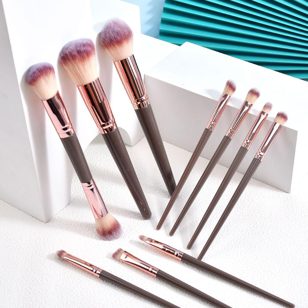 Heißverkaufendes Champagnerfarbenes Make-up-Pinselset mit Tasche 10 Stück 20 Stück Beauty-Werkzeuge Foundation-Pinsel Lidschatten-Pinsel Puderpinsel Gold