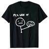 Please Use It Brain Stick Figure Graphic Short Sleeve Cotton TShirt Unisex Casual Tee