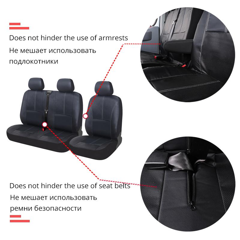 AUTOYOUTH 1+2 Seat Covers Car Seat Cover for Transporter for Ford Transit Van Truck Lorry for Renault for Peugeot for Opel Vivar