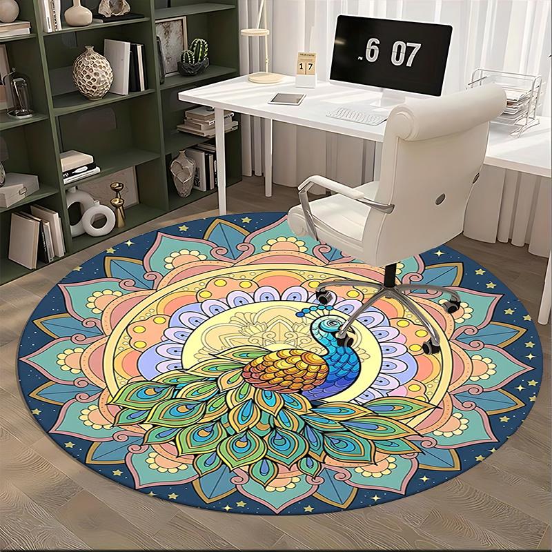 Colorful Peacock Office Carpet Chair Mats, Home Decor, Sofa Rug, Office Carpet Gift for All Rooms1118161a