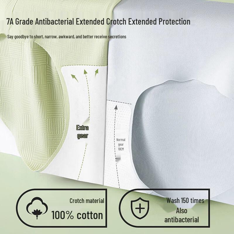 Maoren Women's 10A Antibacterial Ice Silk Seamless Mid-Waist Briefs 3-Pack