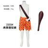 Fred Flintstone Kids Costume Set Halloween Role Play Shorts Outfit Orange