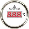 ELING 52mm (2'') Water Temperature Gauge Indicator 12V 24V with Red Backlight Water Temp. Meter for Car Marine Sailboat RV