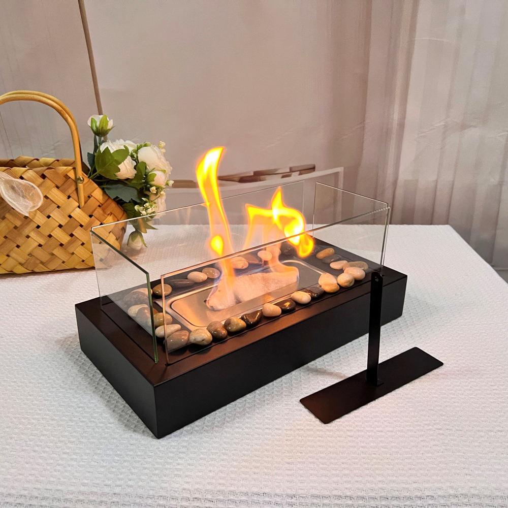 Rectangular Real Fire Tabletop Alcohol Fireplace for Indoor/Outdoor Use