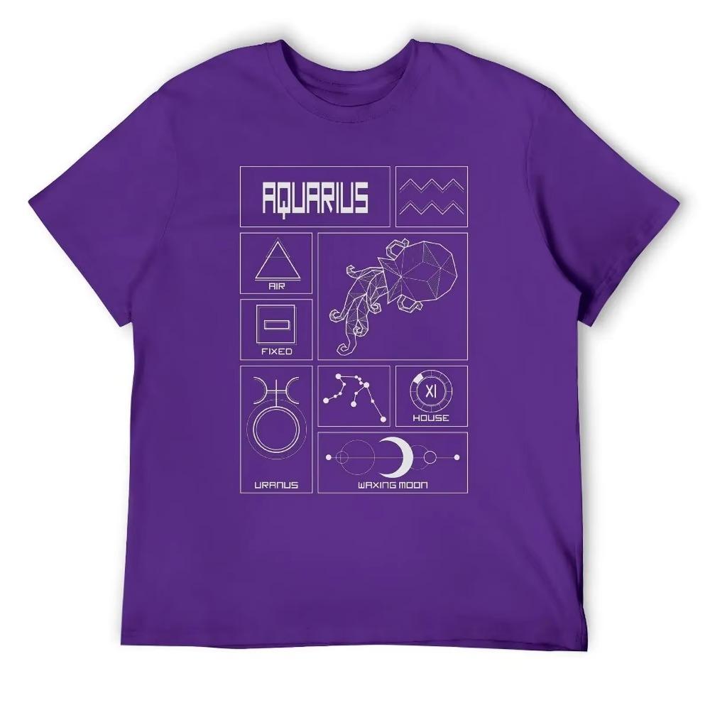 Aquarius Twelve Constellation (9) T-shirt Crewneck Move  Funny Vintag Tees Creative Fitness Eur Size