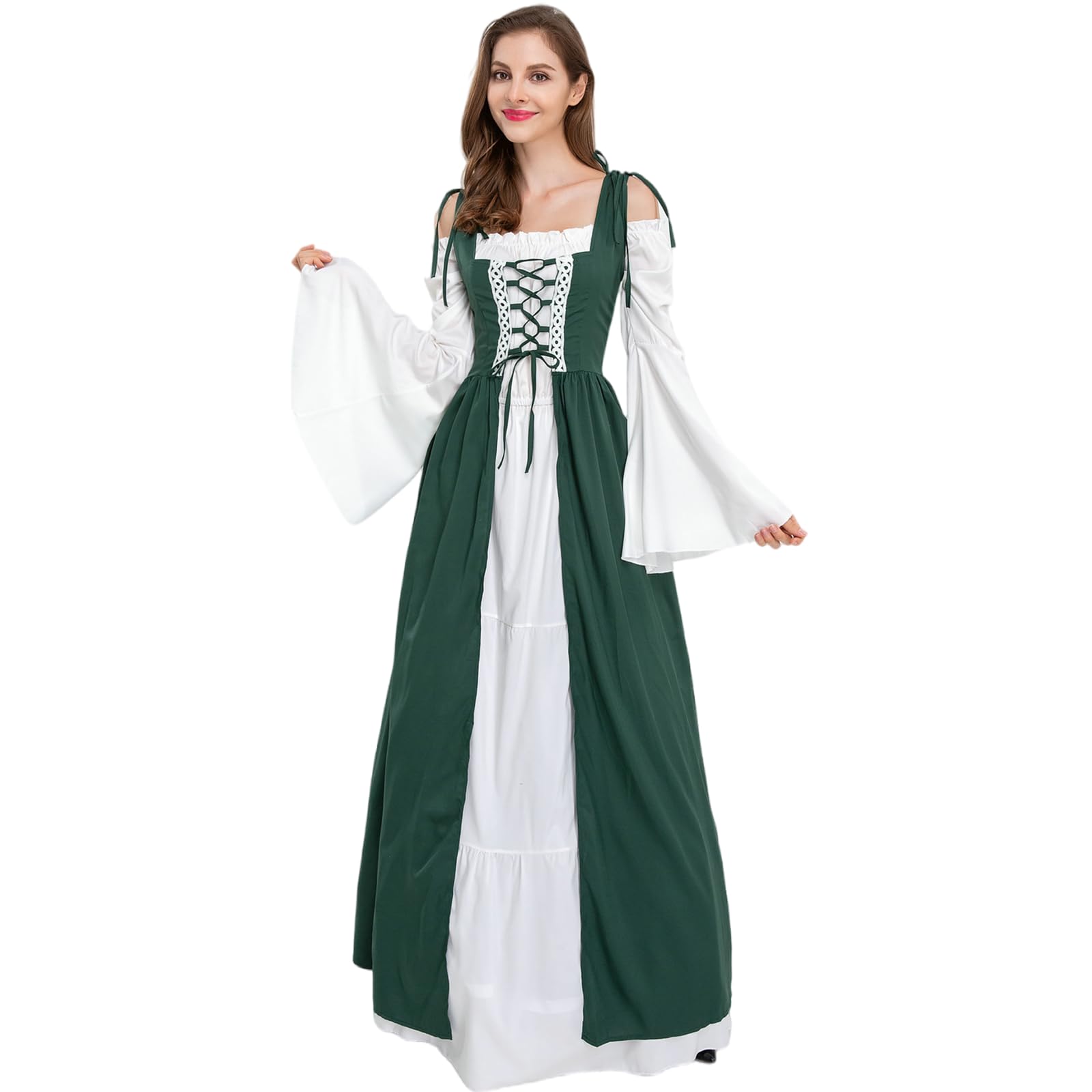 

Choni Choice Medieval Dress, Aristocratic, Renaissance, Gothic Style, Maid, Retro Silhouette, Long Sleeves, Long Dress, Plus Sizes, Women s and Adult