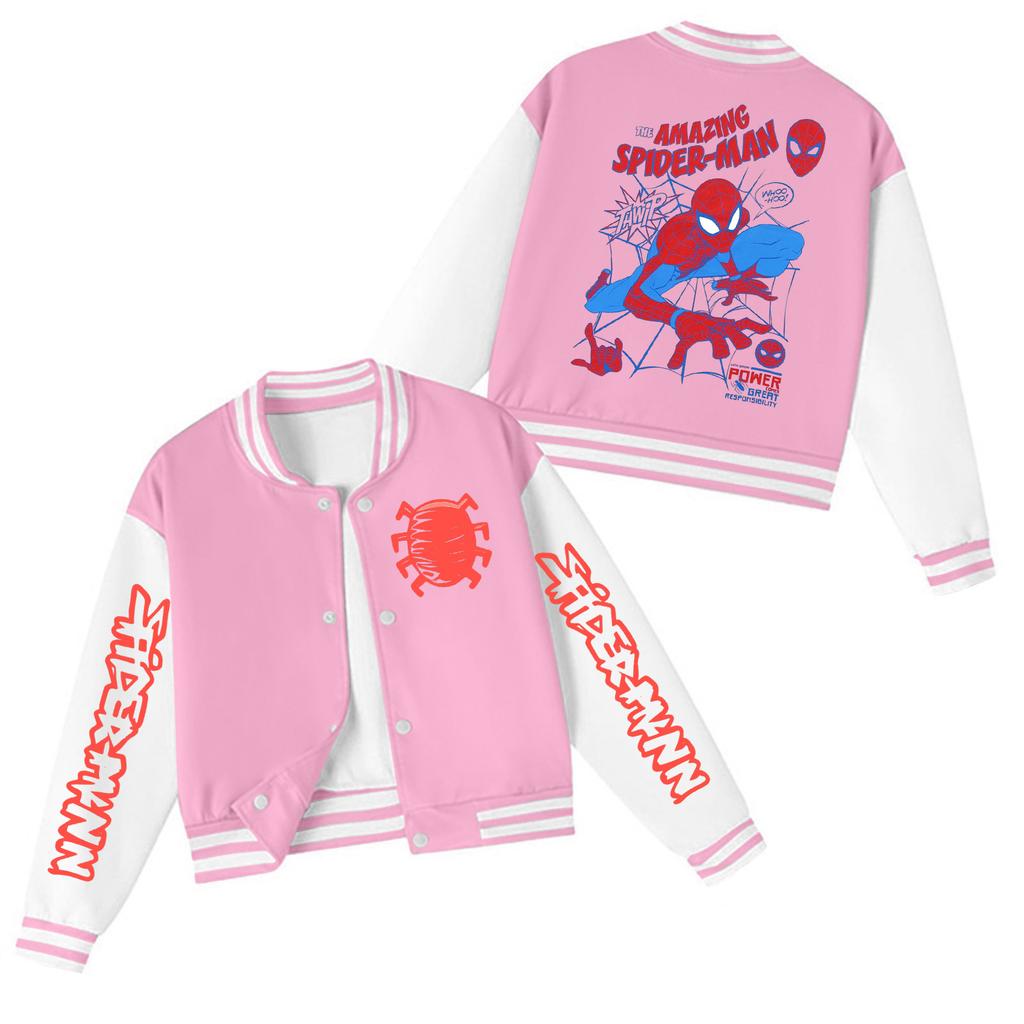 Kids' Stylish Color Neck Baseball Jacket for Boys and Girls Casual Outerwear