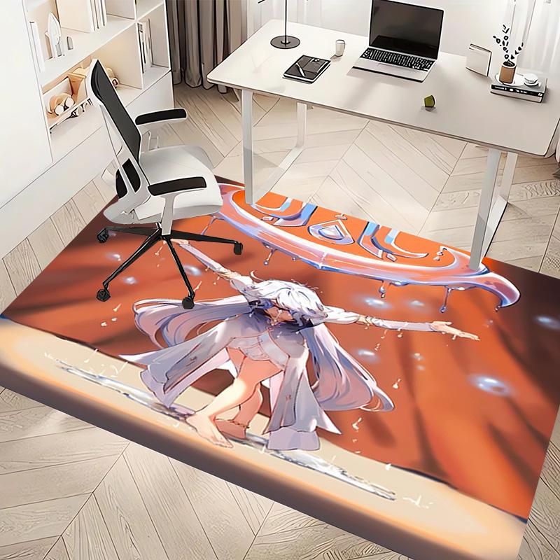 1pc Genshin Impact characters6 Print Area Rug - Soft, Washable Non-Slip Indoor Mat, Living Room, Home Office Decorative Rug,Office Decorative